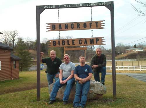 Volunteering at Bancroft Bible Camp - L to R: W. Cooper Van Cott, Mark McHenry , Joe McDaniels & Forrest Van Cott